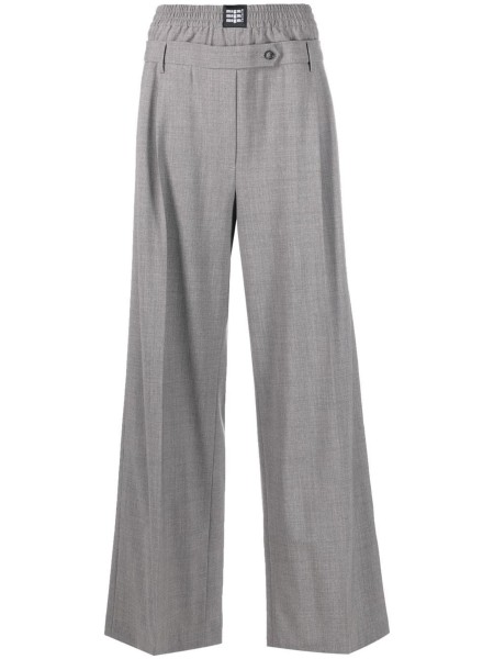 Shop MSGM Sales Pants: Pants MSGM, high waist, double waist, elastic band on waist, wide leg, oversize, lateral pockets, in fresh wool.

Composition: 100% wool.