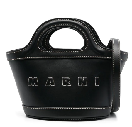 Shop Marni  Bags: Bags Marni, mini tote Tropicalia, adjustable shoulder strap, printed logo on front.

Composition: 100% leather.
Dimension: L 20 x H 11 x D 10 cm.