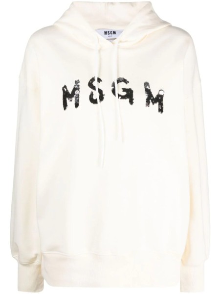 Shop MSGM Sales Sweatshirts: Sweatshirts MSGM, oversize fit, long sleeves, hood, front logo with sequins.

Composition: 100% cotton.