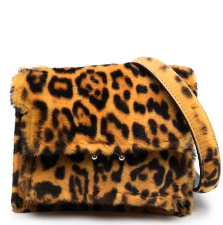 Shop Marni  Bags: Bags Marni, mini trunk, printed leopard, in shearling, adjustable shoulder strap, two pockets inside, one with zip, metal details.

Composition: 100% shearling.