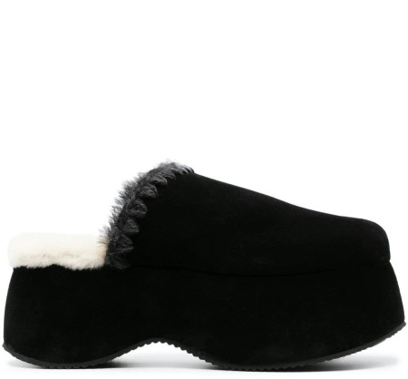 Shop Mou Sales Shoes: Shoes Mou, Chunky platform, in black suede, in shearling inside, 5 cm wedge.

Composition: 100% shearling.