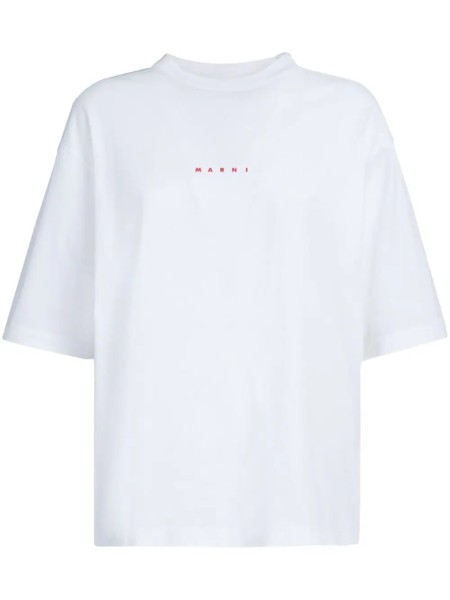 Shop Marni  T-shirts: T-shirts Marni, oversize, short sleeves, crewneck, mini logo on front.

Composition: 100% cotton.