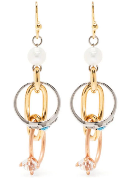 Shop Marni  Bijoux: Bijoux Marni, long earrings, in metal and precious stones.