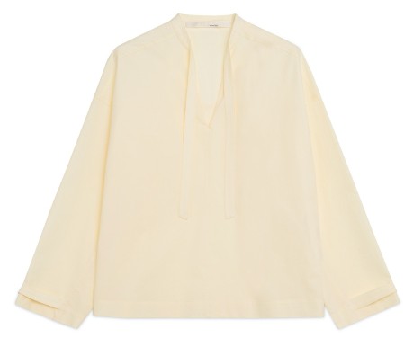 Shop Tela  Shirts: Shirts Tela, Piuma model, oversize fit, wide sleeves, V-neck with bow.

Composition: 100% cotton.