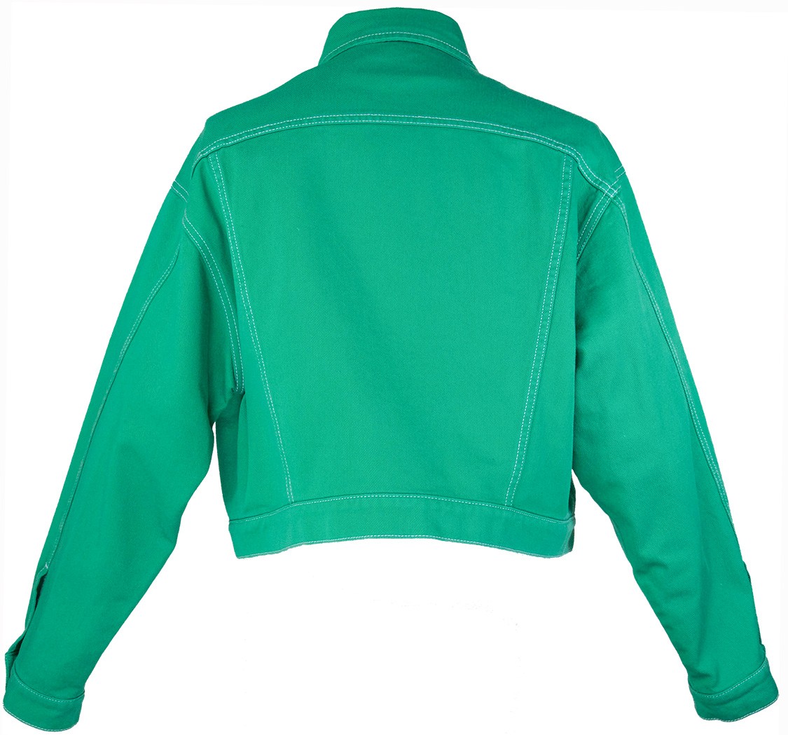 shop MSGM  Giacche: Giacca MSGM, tipo jeans, verde, chiusura con bottoni davanti, quattro tasche davanti, colletto tipo camicia.

Composizione: 100% cotone.
 number 1150