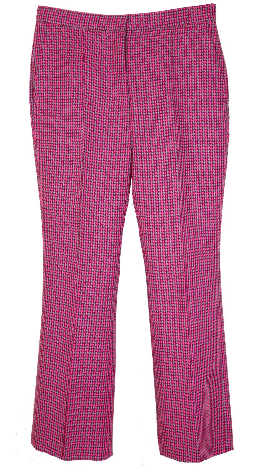 shop MSGM  Pantaloni: Pantalone MSGM a trombetta, a quadretti rosa e grigio, vita regolare, chiusura con bottone e cerniera sul davanti, quattro tasche.

Composizione: 100% lana vergine. number 1032