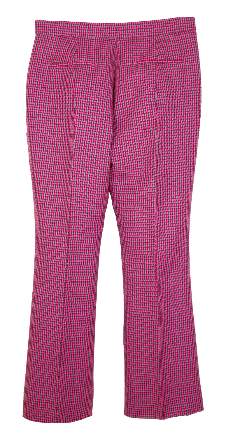 shop MSGM  Pantaloni: Pantalone MSGM a trombetta, a quadretti rosa e grigio, vita regolare, chiusura con bottone e cerniera sul davanti, quattro tasche.

Composizione: 100% lana vergine. number 1032
