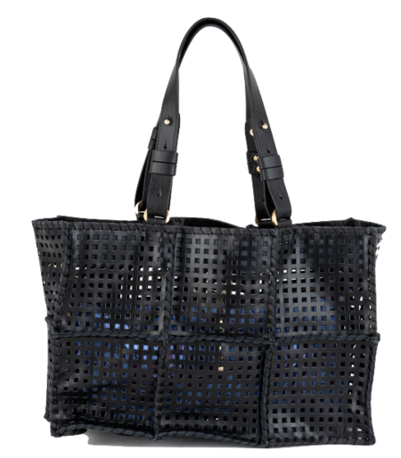 Shop Jamin Puech  Bags: Bags Jamin Puech, Jonu model, tote bag, in soft leather and pierced, handmade patchwork, wood closure, zip pocket inside, in black color.