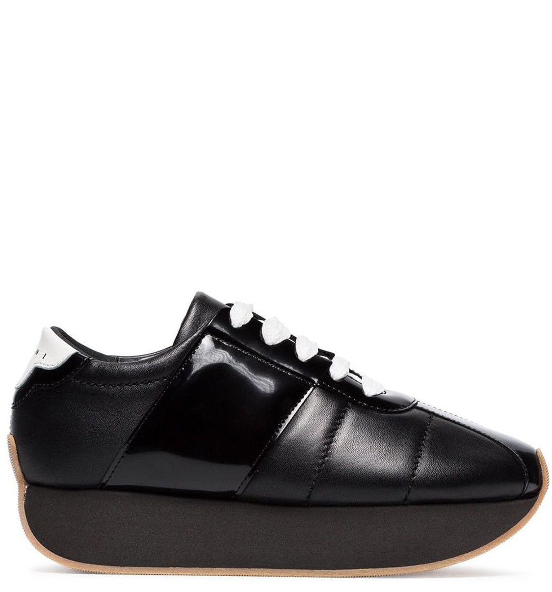 shop Marni Sales Scarpe: Sneakers Marni, modello big foot, in pelle nera, suola in gomma nera, stringhe a contrasto bianche.

Composizione: 100% pelle.
Suola: 100% gomma.
 number 1620