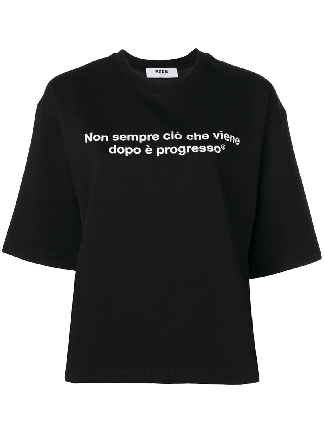 shop MSGM  T-shirts: T-shirt MSGM, nera, girocollo, manica 3/4, scritta davanti, logo dietro.

composizione: 100% cotone. number 1320