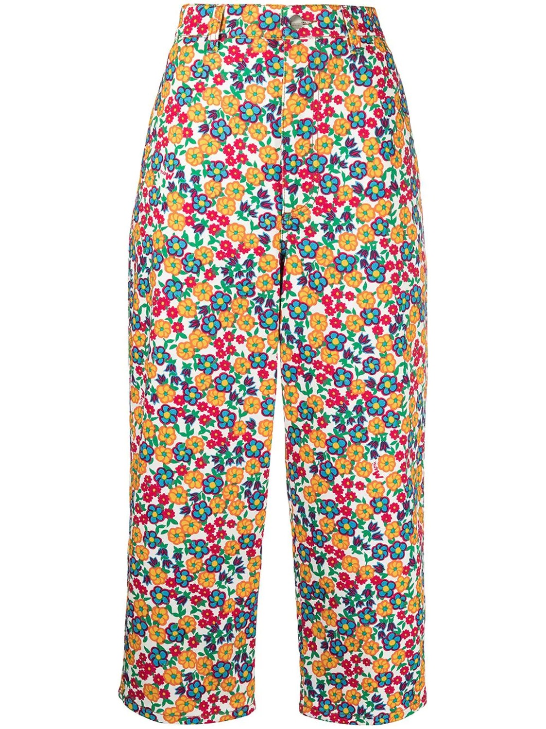shop Marni  Pants: Pants Marni, in jeans fabric, Pop Garden fabric, high waist, loose fit, front and back pockets, front closure with zip and button, length at the ankle.

Composition: 100% cotton. number 2003