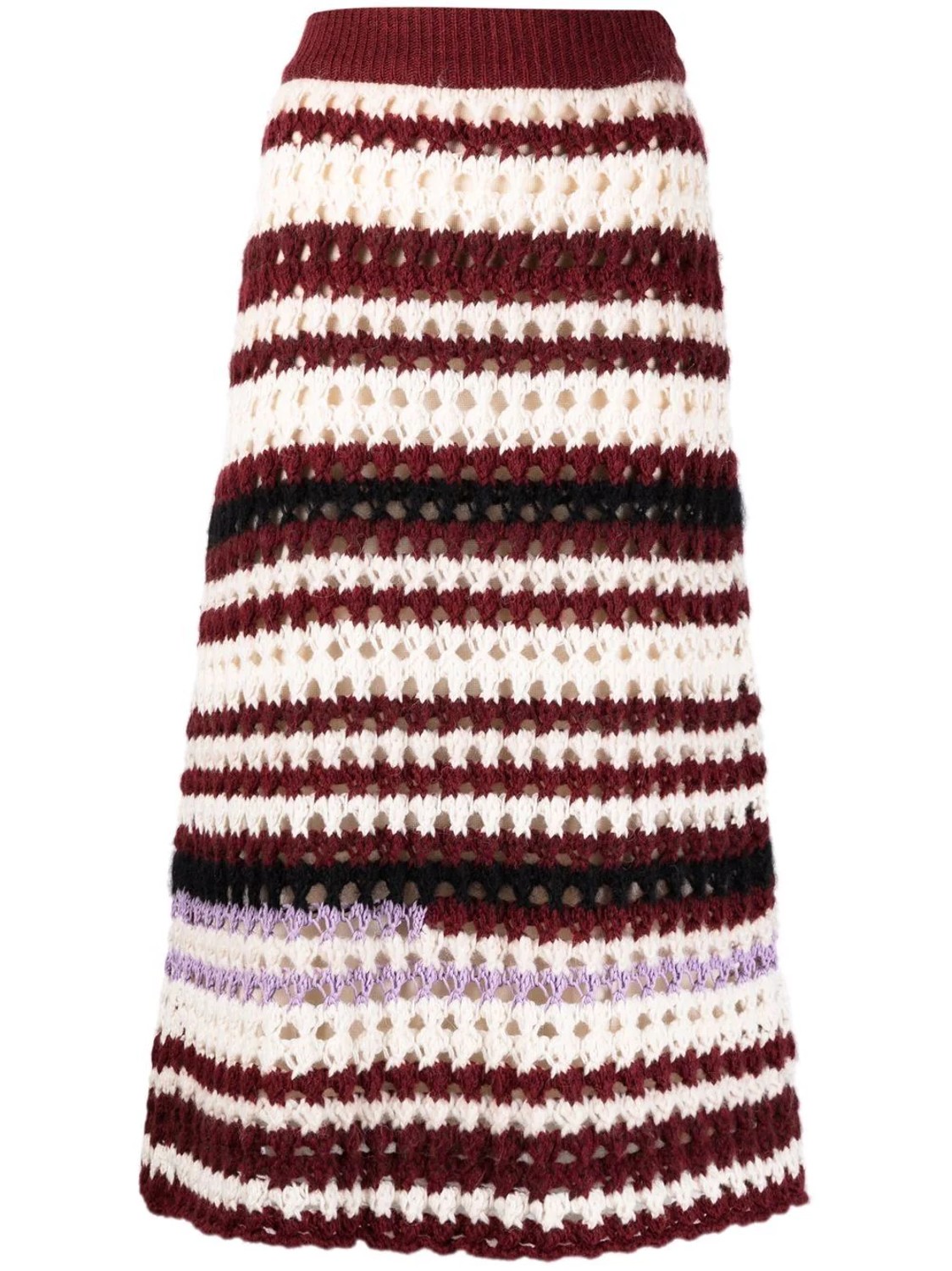 shop Marni  Gonne: Gonne Marni, midi, elastico in vita, vita alta, in lana crochet, a righe, senza tasche.

Composizione: 100% lana. number 2230