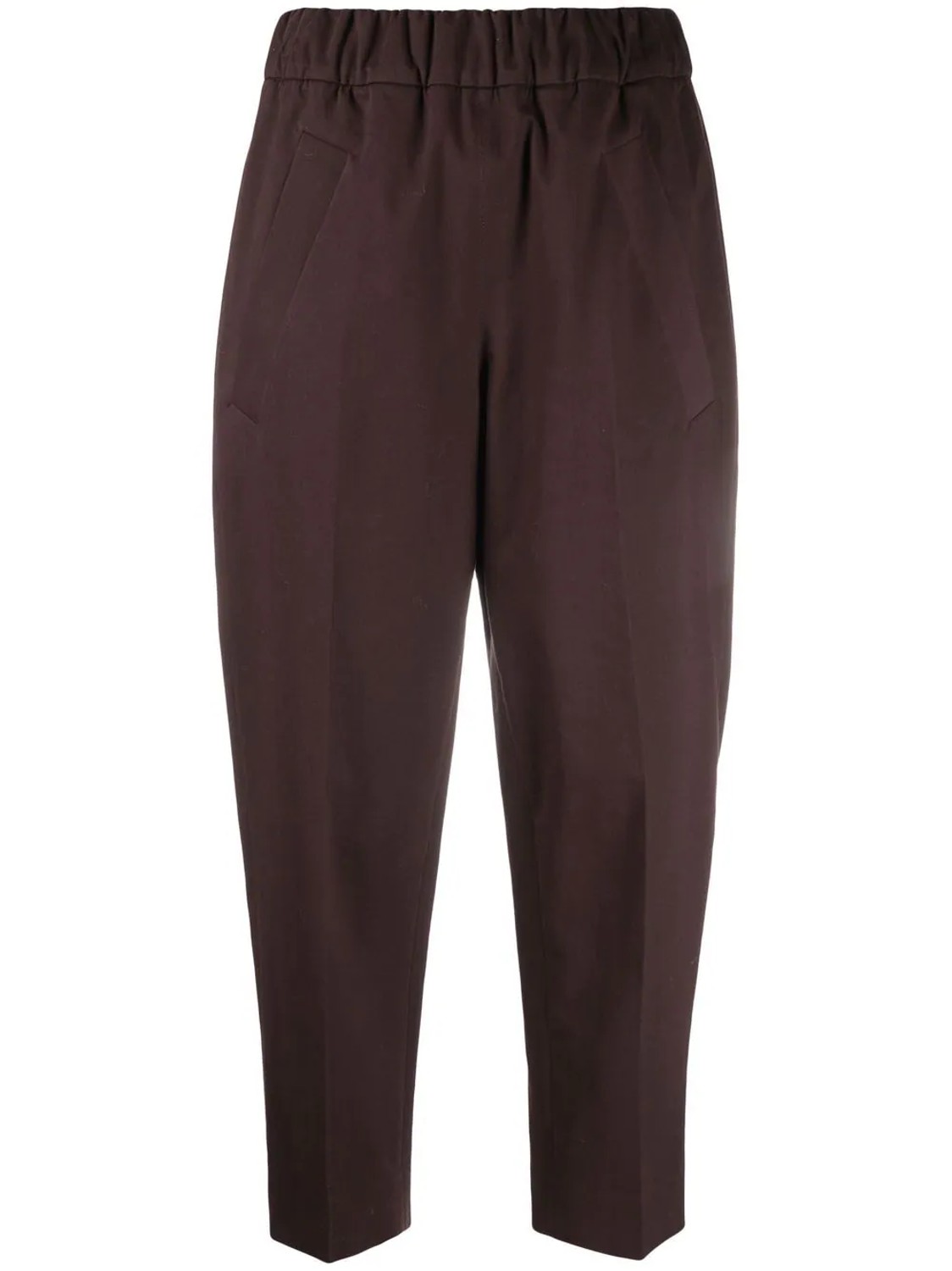 shop Tela  Pantaloni: Pantaloni Tela, in gabardina, elastico in vita, tasche laterali, marrone scuro, stretti infondo, lunghezza alla caviglia.

Composizione: 100% cotone. number 2220