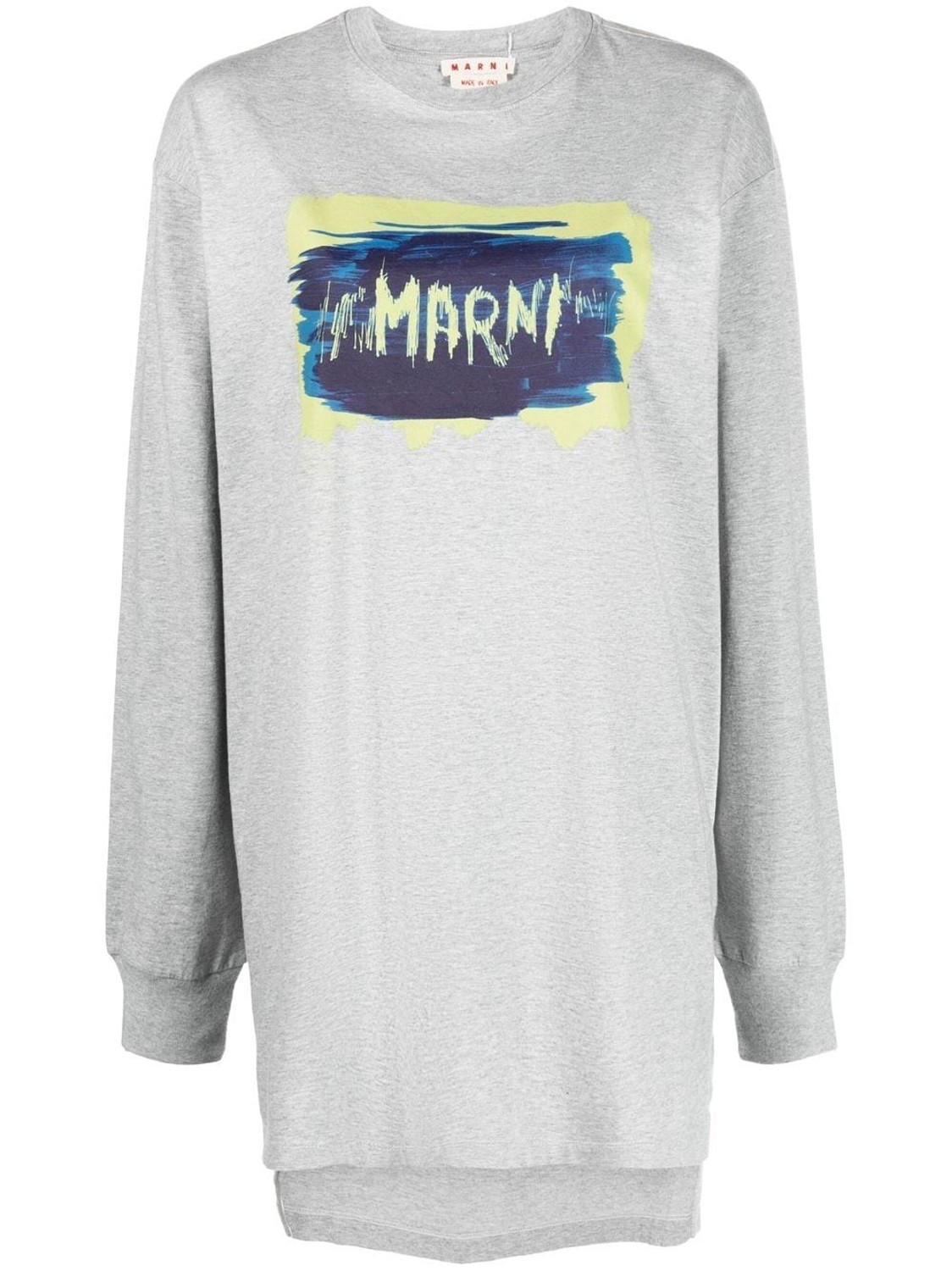 shop Marni  T-shirts: T-shirts Marni, fit ampio, manica lunga, polsino, girocollo, logo stampato sul davanti, spacchi laterali.

Composizione: 100% cotone. number 2526