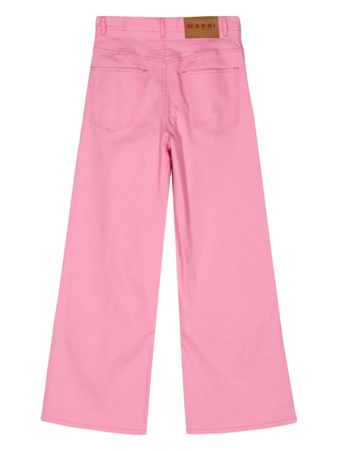 shop Marni  Pantaloni: Pantaloni Marni, in denim rosa, gamba ampia e dritta, tasche davanti e dietro, vita alta.

Composizione: 100% cotone. number 2737