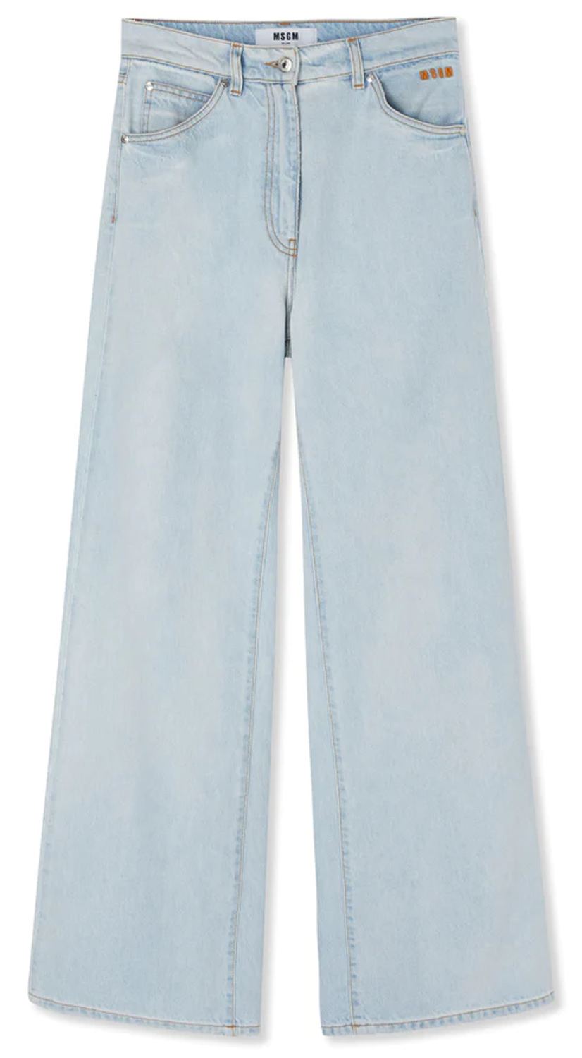 shop MSGM  Pantaloni: Pantaloni MSGM, jeans, gamba dritta, vita alta, 5 tasche, in denim chiaro.

Composizione: 100% cotone. number 2689