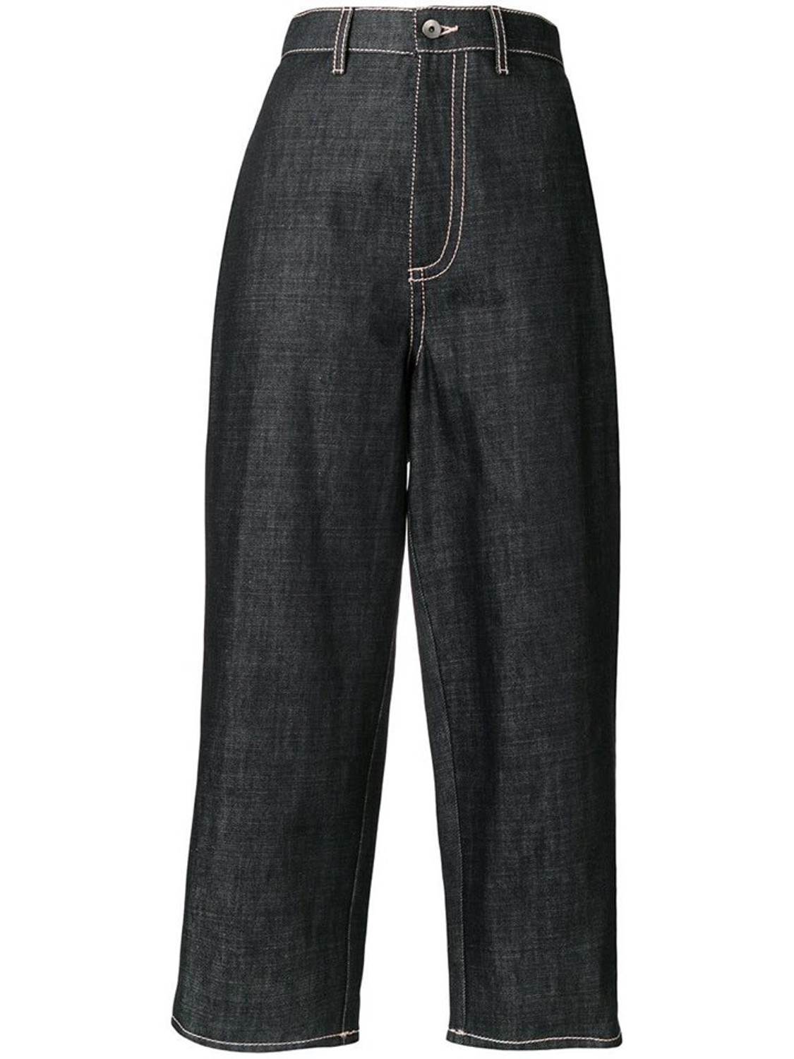 shop Marni  Pantaloni: Pantaloni Marni, jeans, blu indigo, vita alta, tasche davanti e dietro, modello ampio, impunture a contrasto.

Composizione: 100% cotone. number 1297