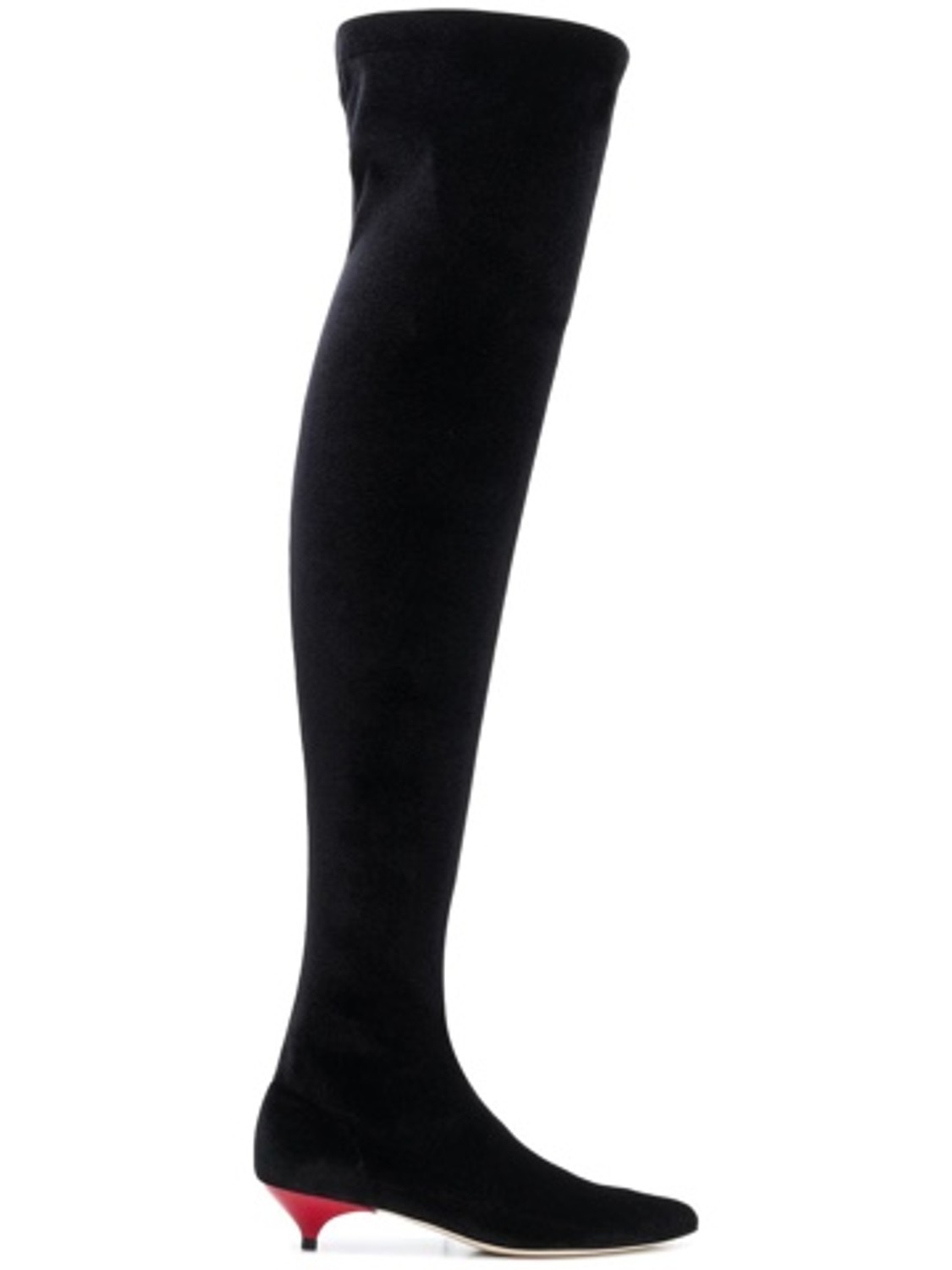 shop Gia Couture  Scarpe: Stivali Gia Couture, in tessuto tecnico, lunghezza sopra al ginocchio, tacco rosso a contrasto.

Composizione: 100% tessuto tecnico.
Tacco: 3 cm. number 1377
