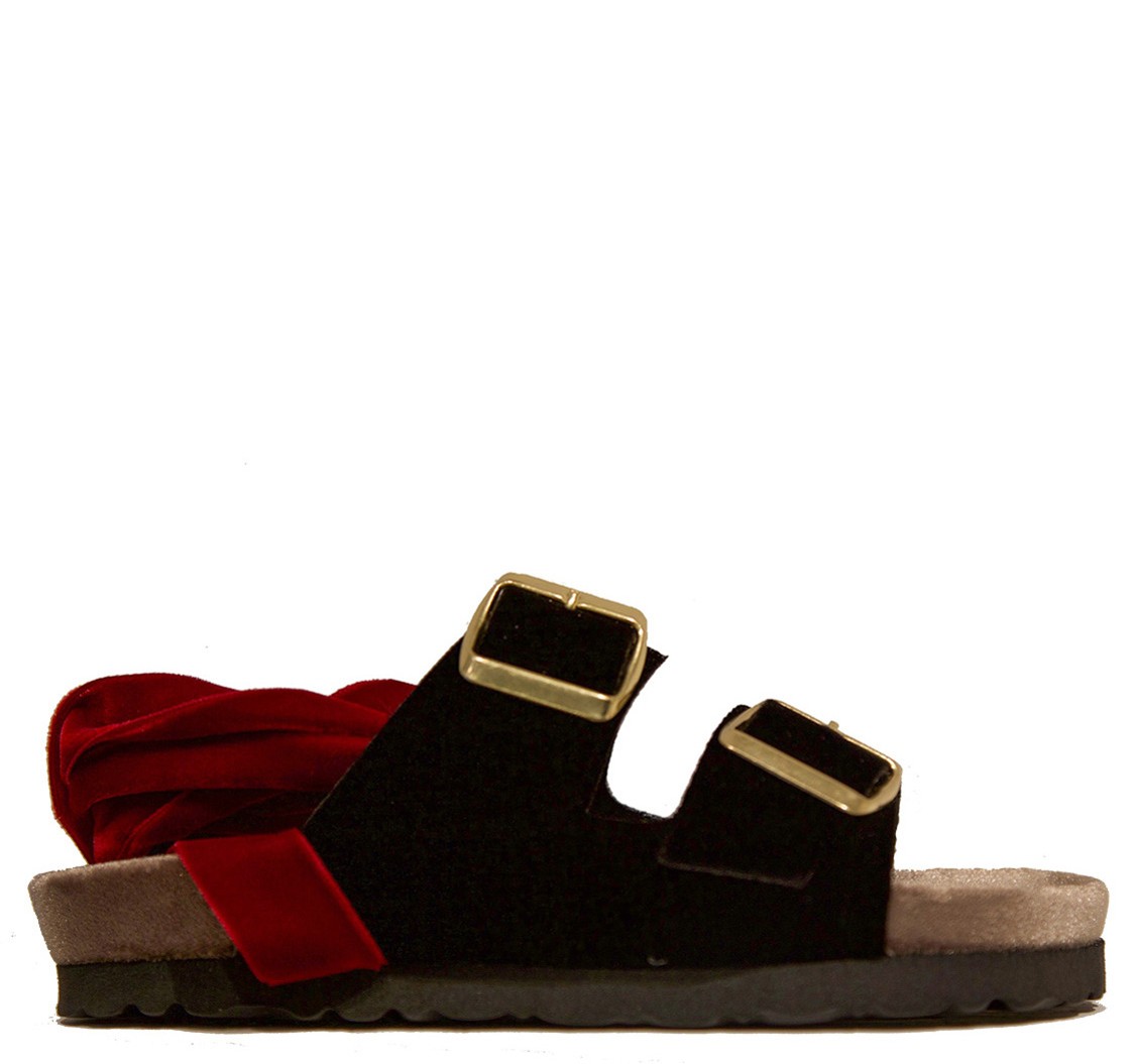 shop Gia Couture Sales Scarpe: Sandalo Gia Couture, in velluto, dettaglio laccio in rosso, fasce in nero e suola color sabbia.

Composizione: 100% velluto.
Suola: 100% gomma. number 1258