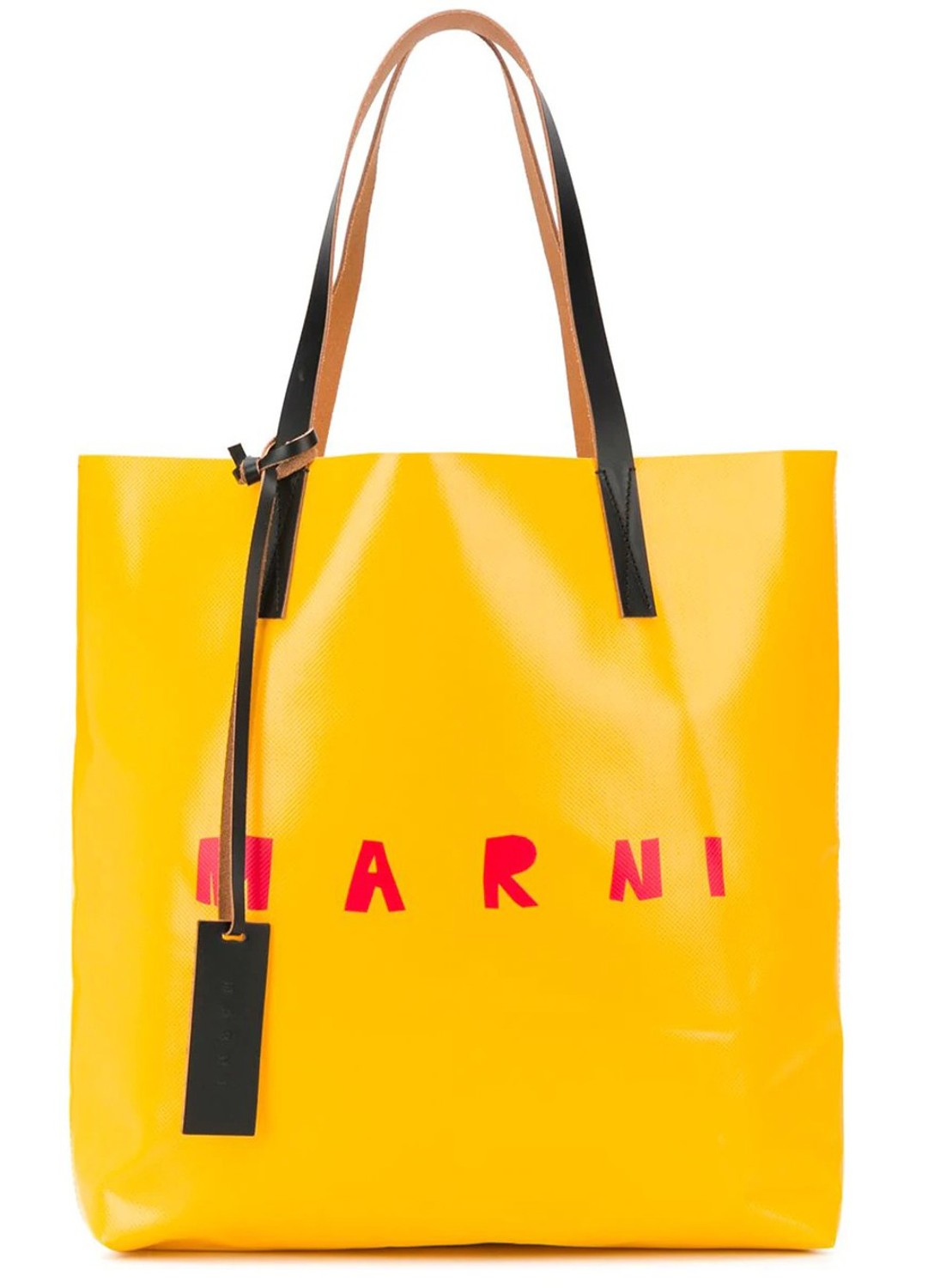 shop Marni Sales Borse: Borse Marni, modello shopping, manici in pelle, gialla e beige, logo di fronte.

Composizione: 90% poliestere, 10% pelle.
Dimensione: L 36 x A 36 x P 8 cm.  number 2008