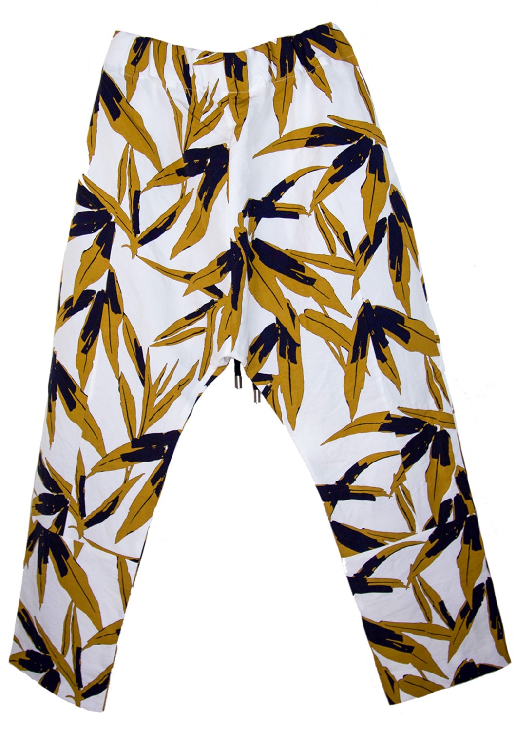 shop Marni  Pants: Pants Marni in washed linen and cotton printed swash, closure in front with coulisse and three bottons, high waist, lenght above the ankle.

Composition: 46% linen, 46% cotton, 8% elastan.
 number 873